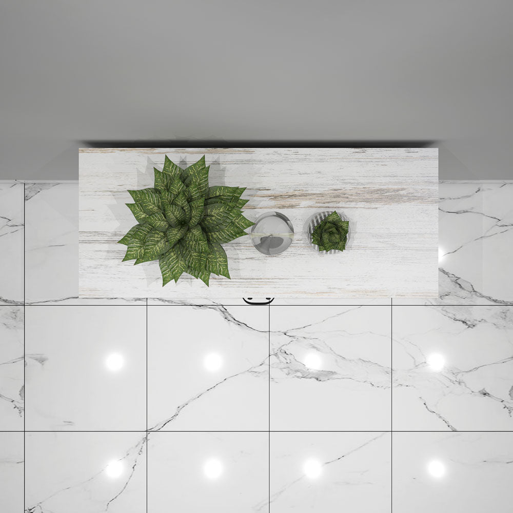 White Distressed Wood Shoe Cabinet with Slatted Doors and Drawer,  IM-10044