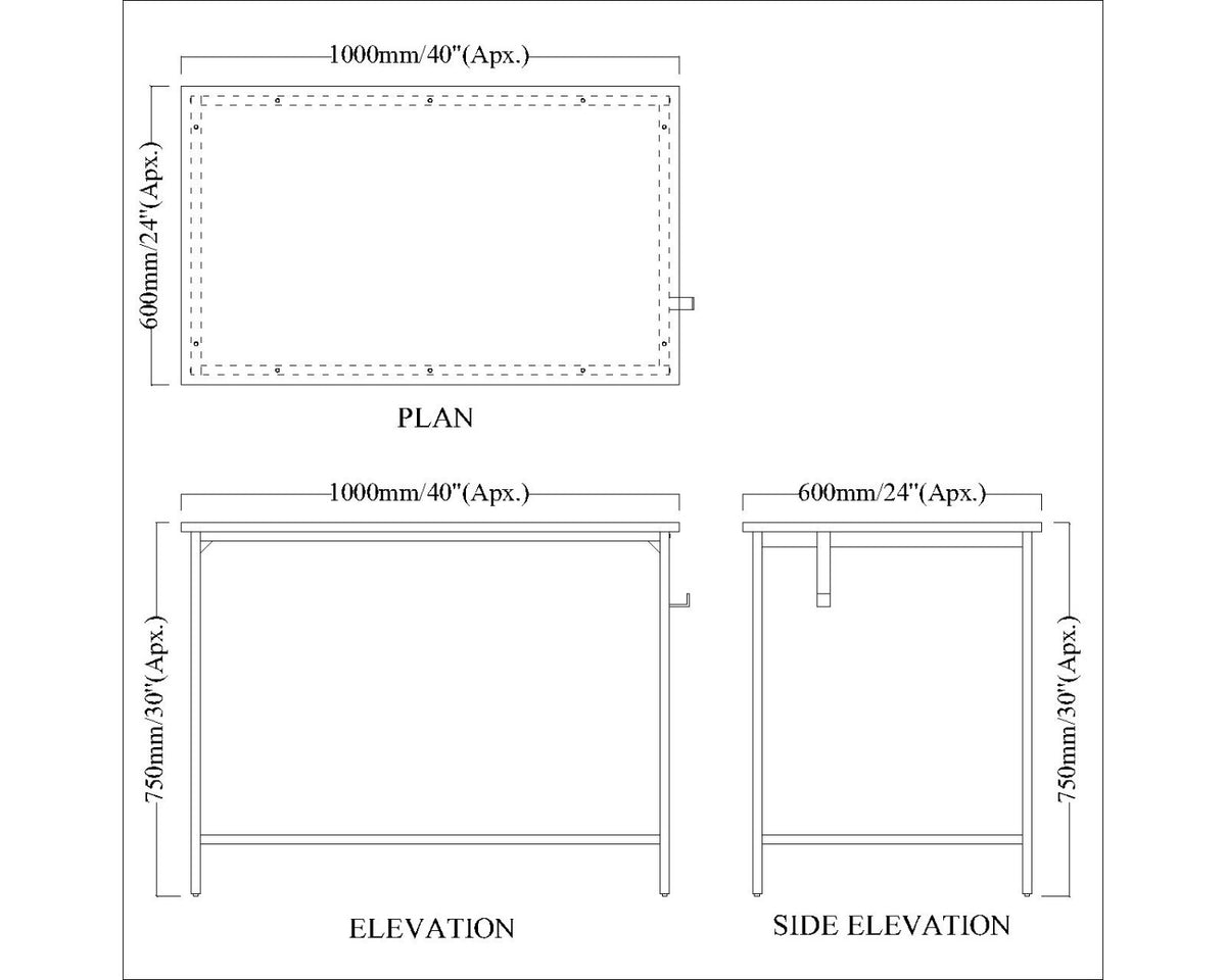 Standard Study Table Depth Study Table, White Study Table, Study Table with Black MS Leg, Study T ...