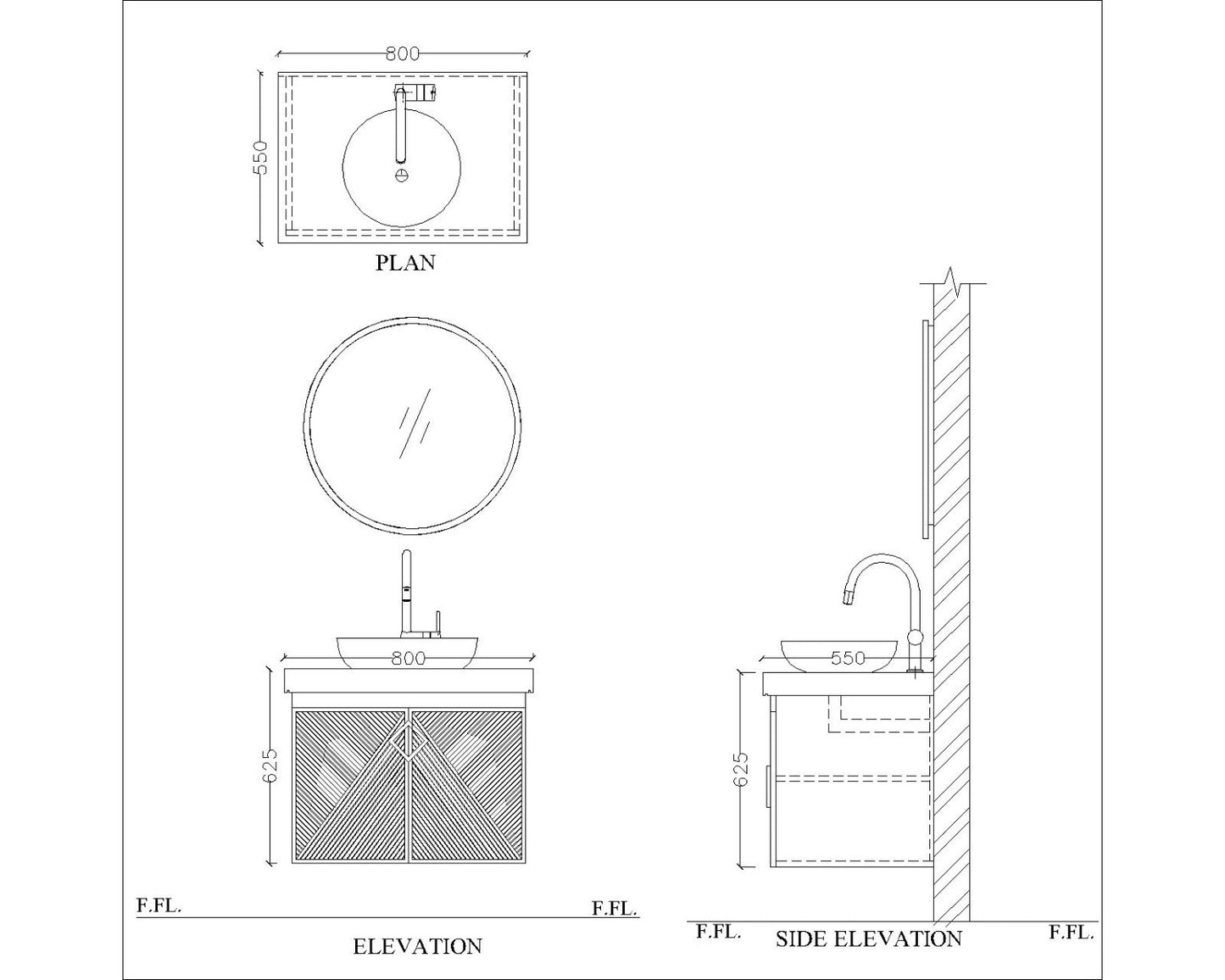 Vanity, Black Vanity, Vanity with Black Corian Top, Vanity with Shutter, Vanity -IM-136