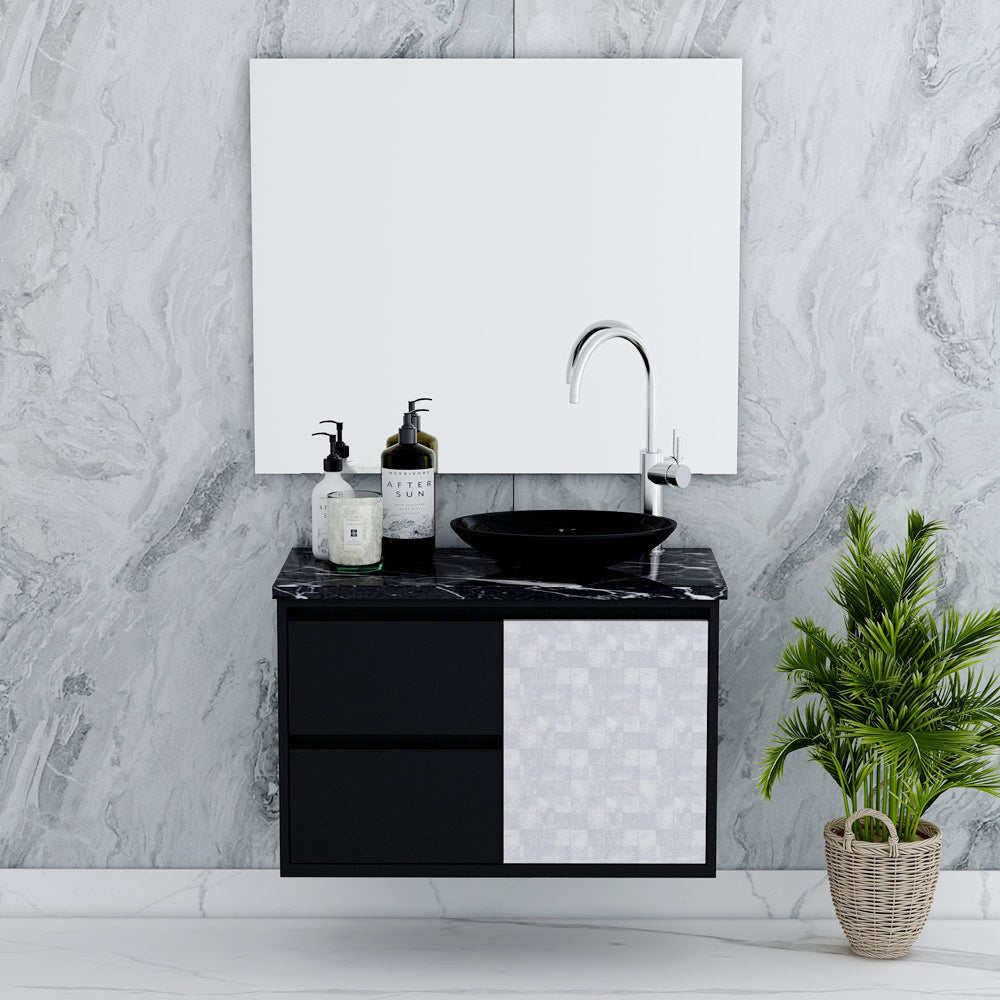 Vanity, Black Vanity, Vanity with Marble Top,  Vanity with shutter,  Vanity with Drawer,  Vanity -IM-151