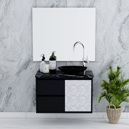 Vanity, Black Vanity, Vanity with Marble Top,  Vanity with shutter,  Vanity with Drawer,  Vanity -IM-151