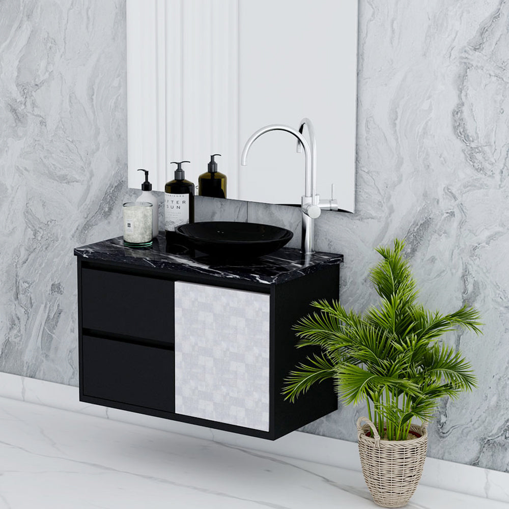 Vanity, Black Vanity, Vanity with Marble Top,  Vanity with shutter,  Vanity with Drawer,  Vanity -IM-151