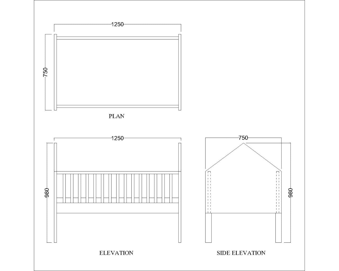 Baby Cribs, White  Baby Cribs, Kids Cot, Wooden Legs with Baby Cribs, Cribs - IM- 3024