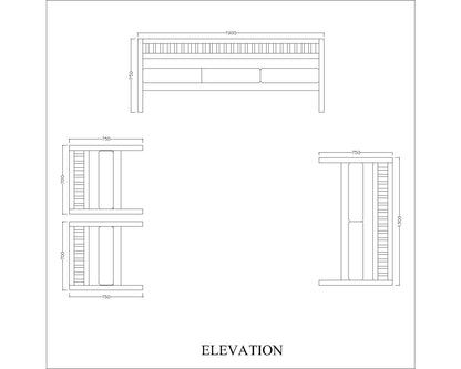 Sofa Set, Solid Wood Sofa, Sofa For Living Room, White & Golden Color Sofa, Sofa with Golden Fabric, Sofa Set - IM- 4062