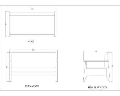 2 Seater Sofa, Solid Wood Sofa, Sofa For Living Room, Blue & Dark Wood Color Sofa, Sofa with Grey Fabric, 2 Seater Sofa - IM- 4068