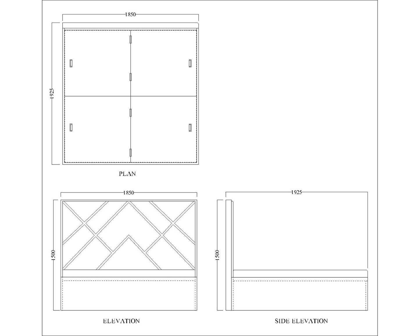 Bed, King  Bed, White & Blue Color Bed, Bed With Blue Fabric, Bed with storage,  Bed- IM - 5054