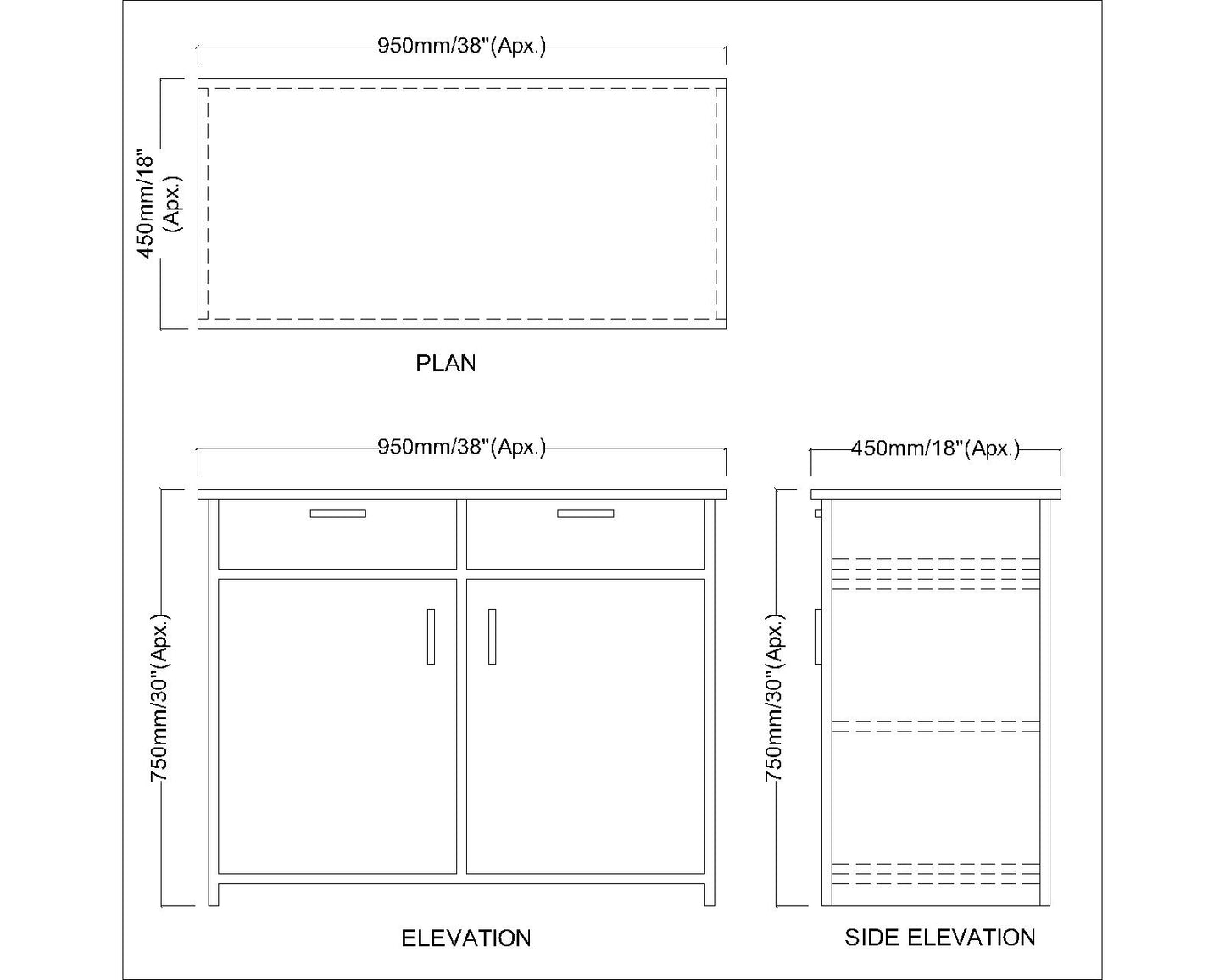 Cabinet, Wood Cabinet, Cabinet with Drawer, Cabinet with Shutter, Cabinet- IM- 10041