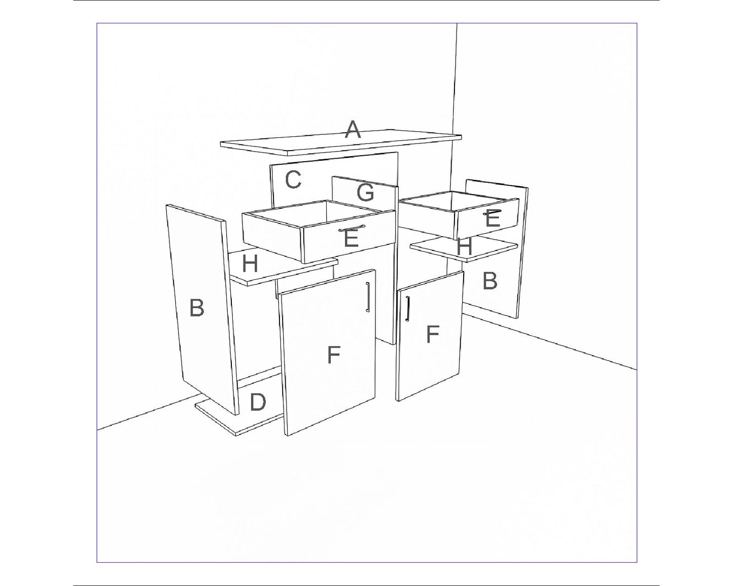 Cabinet, Wood Cabinet, Cabinet with Drawer, Cabinet with Shutter, Cabinet- IM- 10041