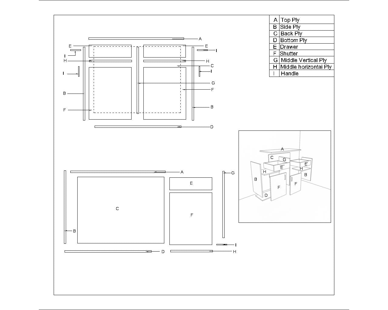 Cabinet, Wood Cabinet, Cabinet with Drawer, Cabinet with Shutter, Cabinet- IM- 10041