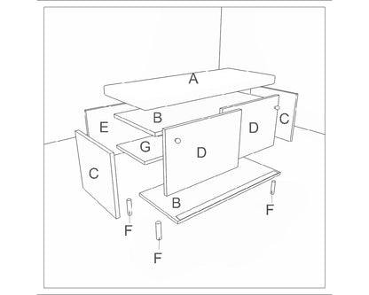 Brown Shoe Cabinet with Cushioned Seat, Open & Sliding Door Storage – IM-1007
