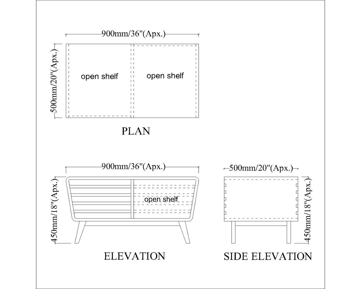 Coffee Table, Center Table, White Center Table, Center Table With Open Shelf, Coffee Table - IM - 766