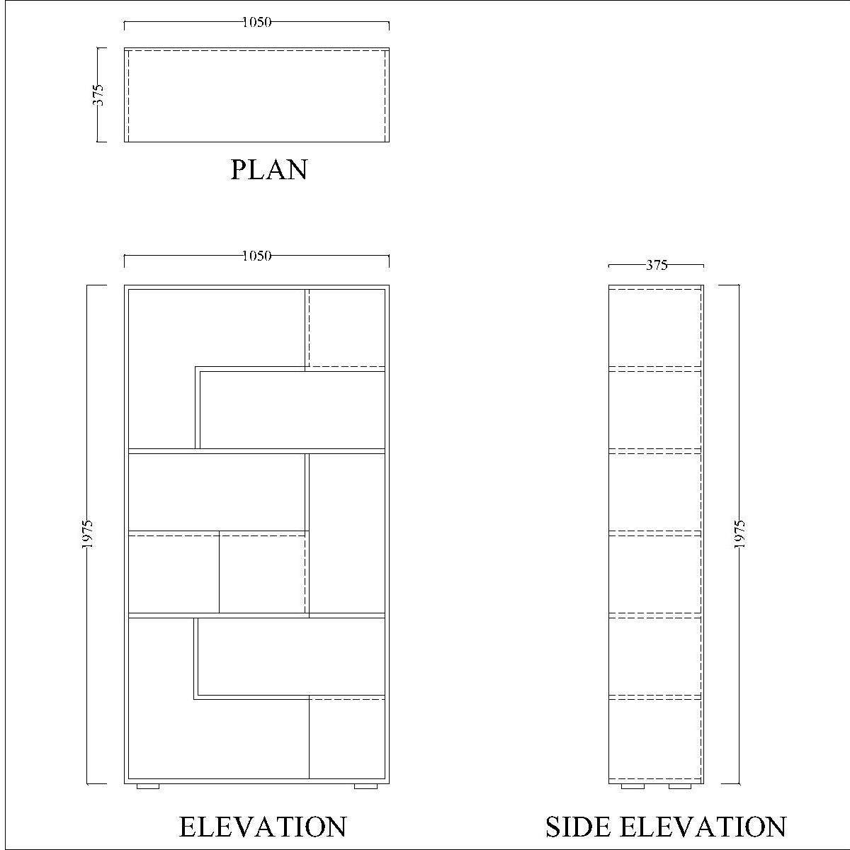 Book storage with shelves, Outer finish in laminate and inner shelves are in wooden finish laminate, Close shutters are in wooden laminate  finish-IM 1001