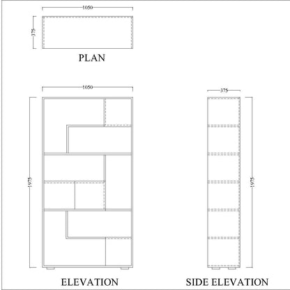 Book storage with shelves, Outer finish in laminate and inner shelves are in wooden finish laminate, Close shutters are in wooden laminate  finish-IM 1001