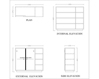 Contemporary Black and Natural Wood Storage Cabinet, IM-1005