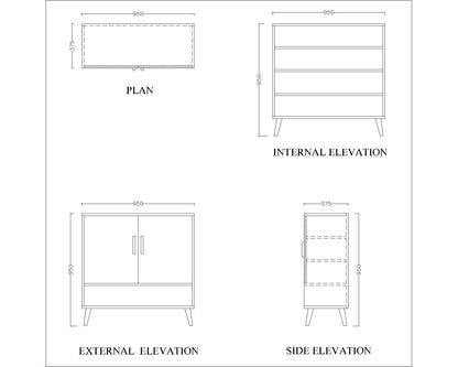 Dark Walnut Wooden Shoe Cabinet with Open & Closed Storage – IM-1007