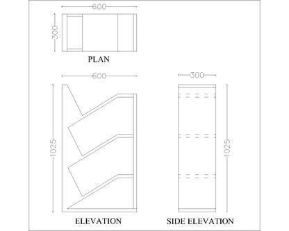 Wooden bookshelf ,  bookshelf  with tapered shelves , White colour bookshelf, floor standing  bookshelf, Bookshelf-IM1013