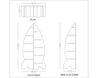 Wooden Toy unit ,  Toy unit with open shelves, Rocket look toy unit ,Floor standing Kids toy unit - IM1015