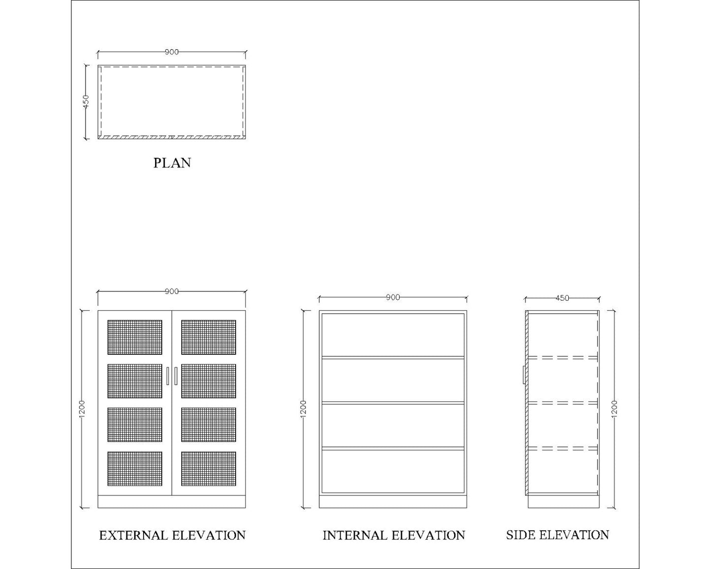Storage Cabinate, White Color Storage Cabinate, Storage Cabinate with Wooden Shelf, Storage Cabinate with Shutter, Storage Cabinate Handle with Golden Finish, Storage Cabinate - IM- 11000