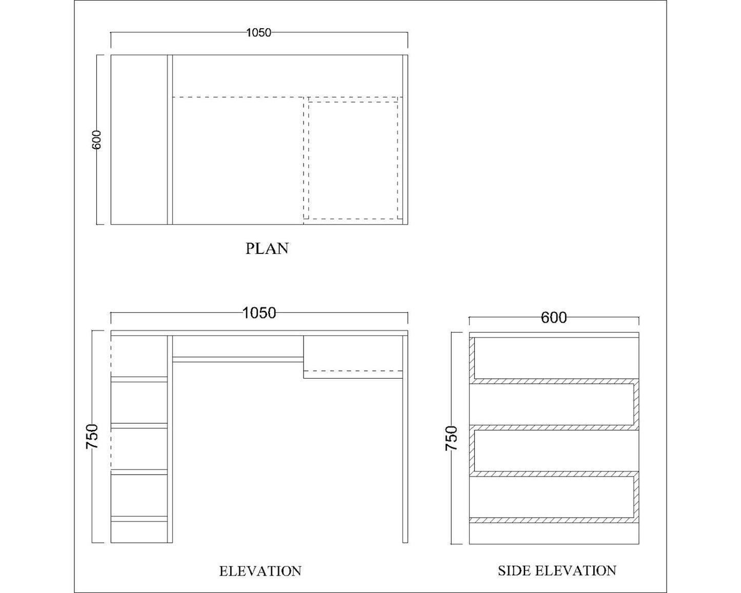 Study Table, White & Wood Study Table, Study Table with Open Shelf, Study Table with Drawer in Finger Groove, Study Table with Keyboard Tray, Study Table - IM - 12003