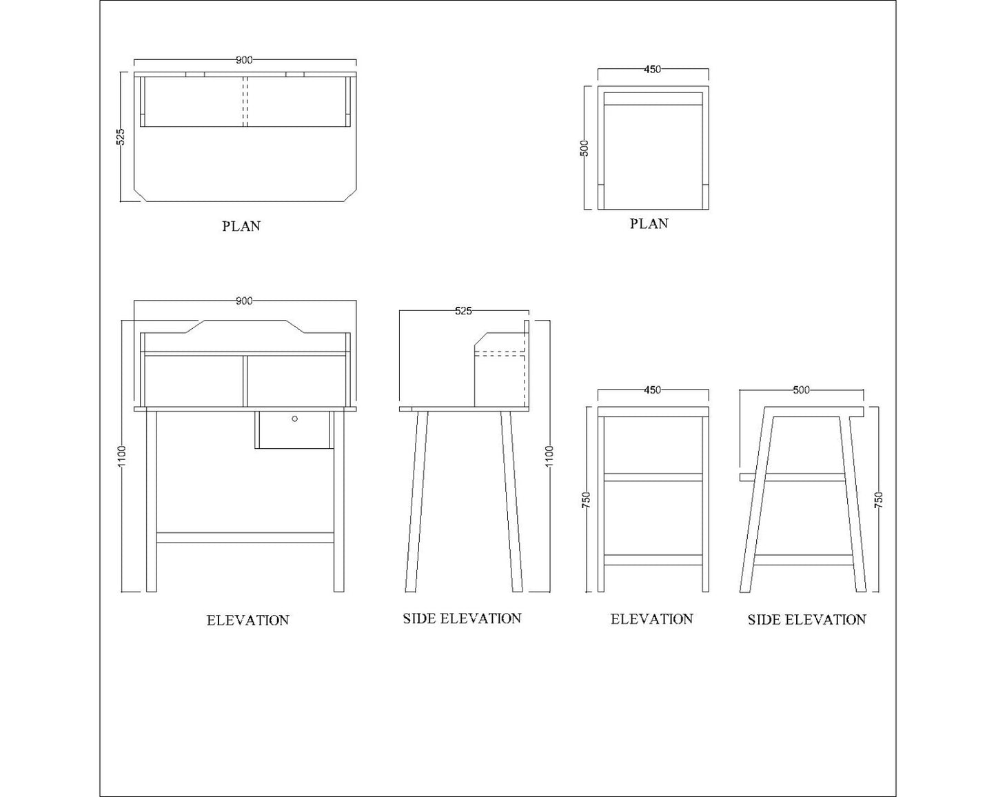 Kids Study Table & Chair, Wood & Blue Color Study Table & Chair, Study Table with Open Shelf, Study Table with Whit Drawer, Study Table - IM - 12011