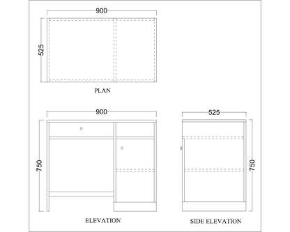 Kids Study Table,  Wood & Yellow Color Study Table, Study Table with Drawer, Study Table with Open Shelf, Study Table with Shutter, Study Table - IM - 12013