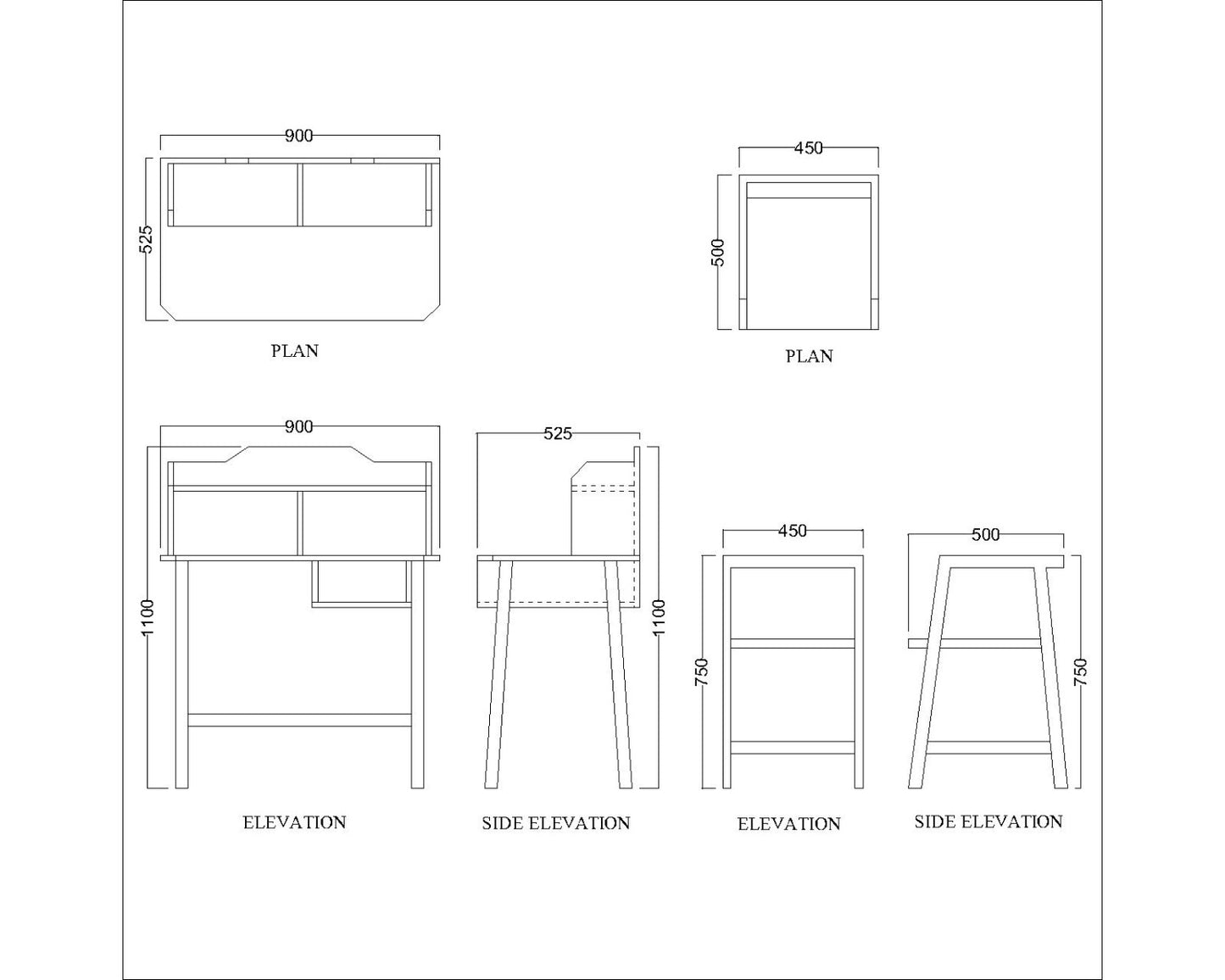 Kids Study Table & Chair, Wood & Blue Color Study Table & Chair, Study Table with Open Shelf, Study Table - IM - 12021