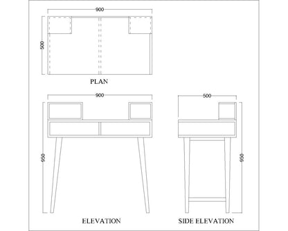 Study Table, Wood Study Table, Study Table with Open Shelf, Study Table Open Space, Study Table with Tapered Legs, Study Table - IM- 12024