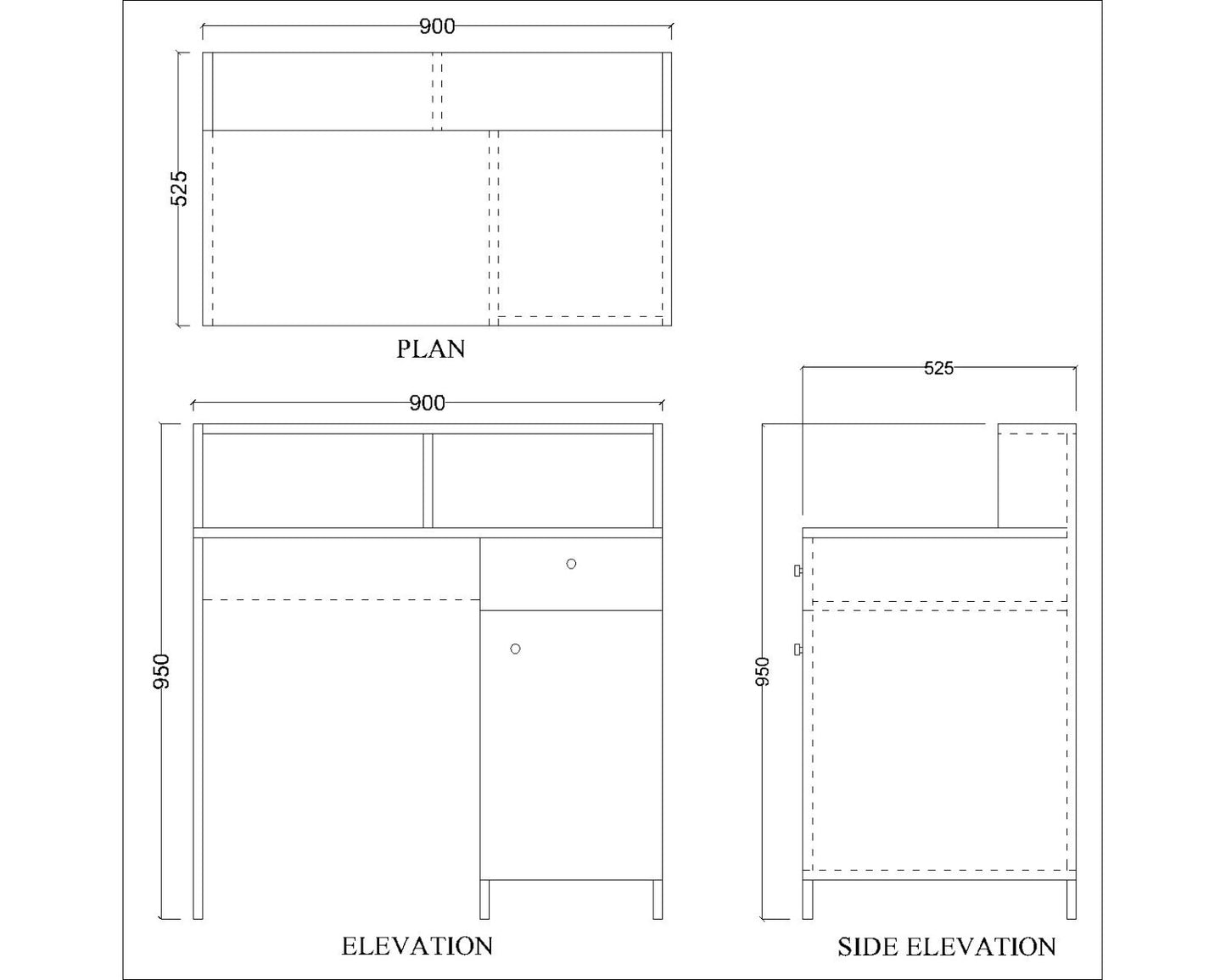 Kids Study Table, White & Blue Color Study Table, Study Table with Drawer, Study Table with Shutter, Study Table with Open Space, Study Table - IM - 12027