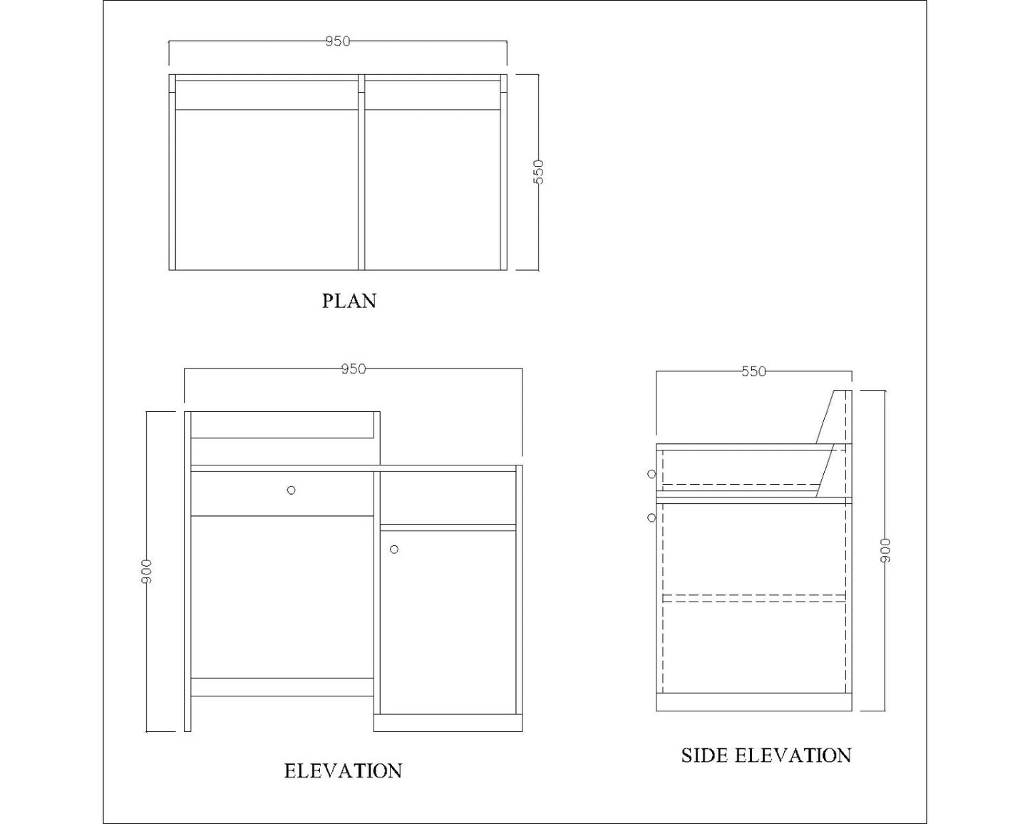 Kids Study Table, White & Purple Color Study Table, Study Table with Open Shelf, Study Table with Drawer, Study Table with Shutter, Study Table - IM - 12047