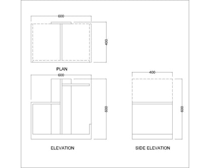 End Table, Grey End Table, End Table with open shelf, End Table - IM - 12052