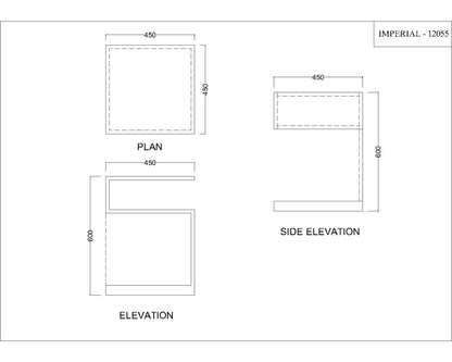 End Table, White End Table, End Table with open shelf,  End Table - IM - 12055