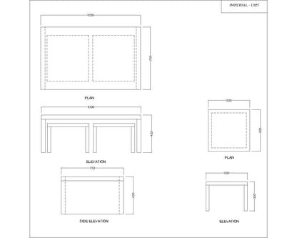 Coffee table, CenterTable, White Center Table, Center Table with stool,  Center Table -IM - 12061