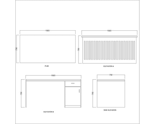 Office Table, White Office Table, Table for Office, MD Table, Office Table With drawer, Office Table with Shutter , Office Table - IM - 12068