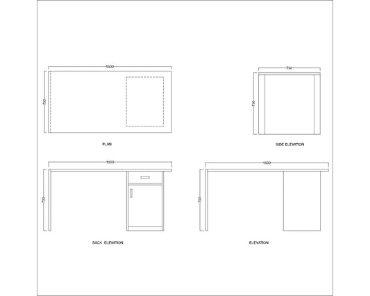 Office Table,  Wood & Black Office Table, Table for Office, MD Table, Office Table With drawer, Office Table with Shutter , Office Table - IM - 12069