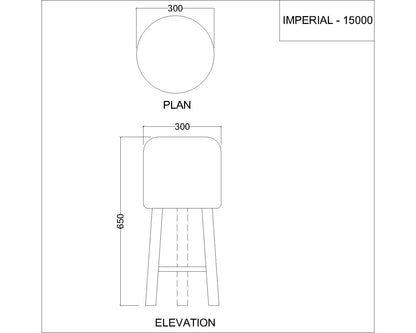 Seating Stool, Green & Wood Seating Stool, Seating Stool for Living & Bedroom Area, Seating Stool-IM- 15000