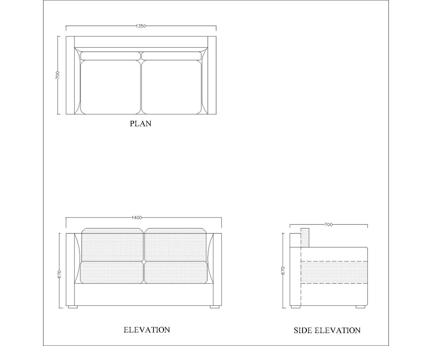 2 Seater Rectangular sofa with blue upholstery ,Sofa for living area, Sofa with buffer legs,  Sofa- IM-2010