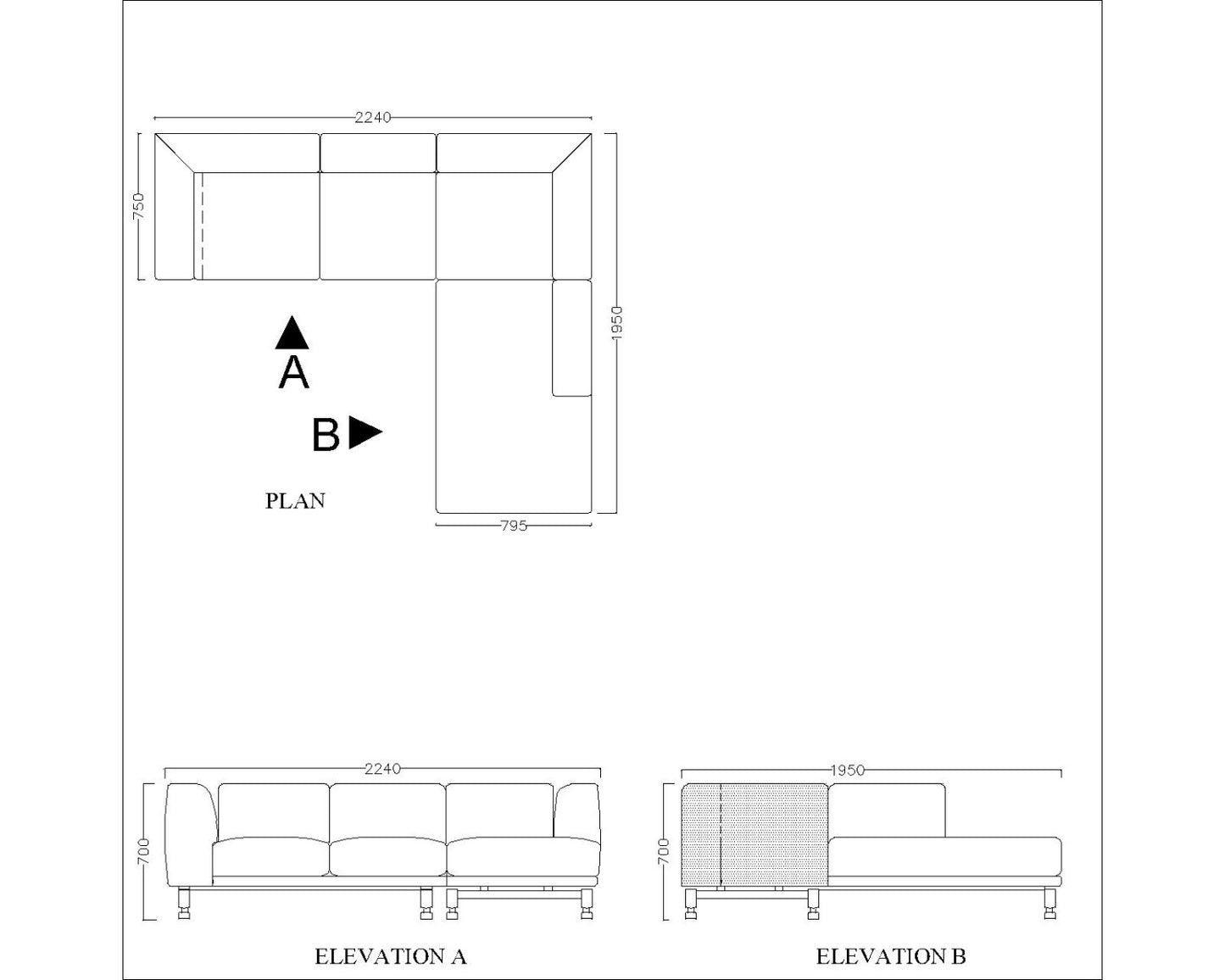 L shape sofa, sectional sofa, Living room sofa,  elegant sofa, grey sofa, 5 seater sofa,  Sofa- IM-2017