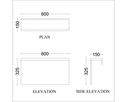 Study table with open top and hanging plank  shelf in wood in solid colour finish, study table for bedroom ,study table unit-IM390