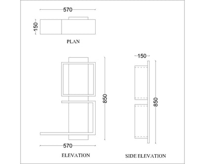 Wall shelves open from front in wood with solid colour finish, utility shelf for Books/accessories stand,Wall Hanging Open Storage unit,Wall shelf units-IM392