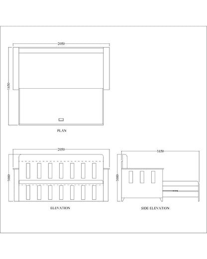 Sofacum Bed, Wood & Beige Sofacum Bed, Sofacum Bed with Drawer, Sofacum Bed with Living & Bedroom Area, Sofacum Bed - IM - 4051