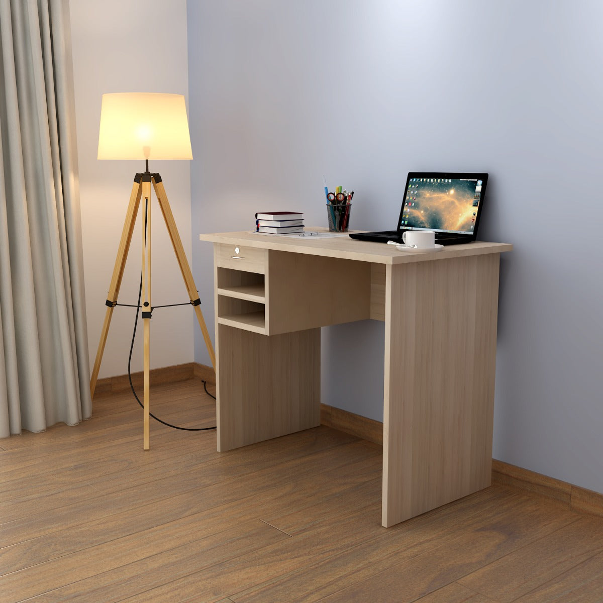 Walk In Study Table Wooden Study Table , Study table with drawer & open shelf, modern look ...