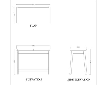 Wooden Study Table , Study table with tapered back rest, modern look sleek prelaminated Study  table in white & brown ,Floor standing Study Table - IM756