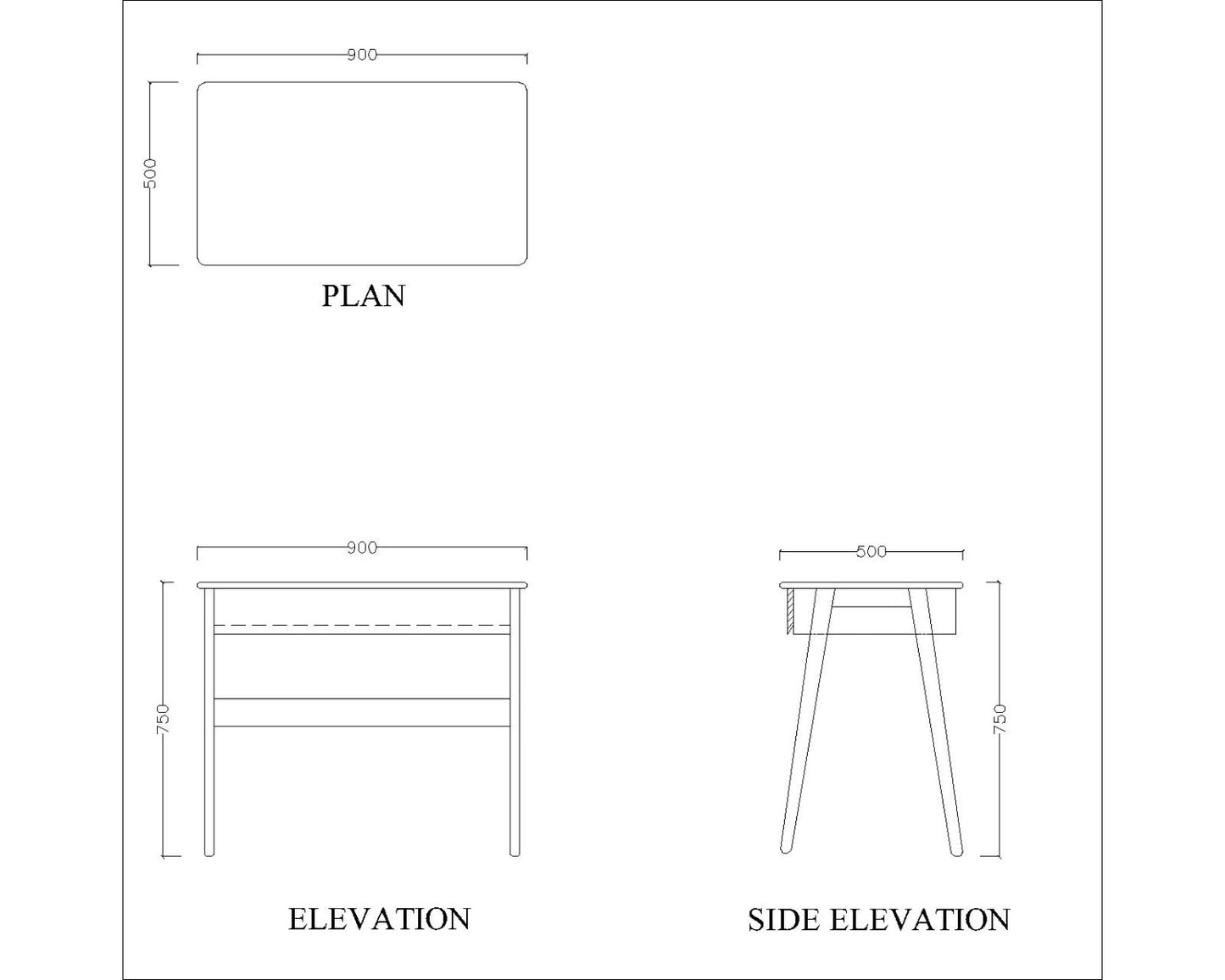 Wooden Study Table , Study table with tapered Legs, modern look sleek prelaminated Study  table in white with drawer at bottom ,Floor standing Study Table - IM757