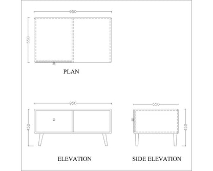 Rectangular Coffee Table ,coffee table for living/waiting area modern look coffee table in brown & white in prelaminate particle board with legs,Coffee Table - IM761