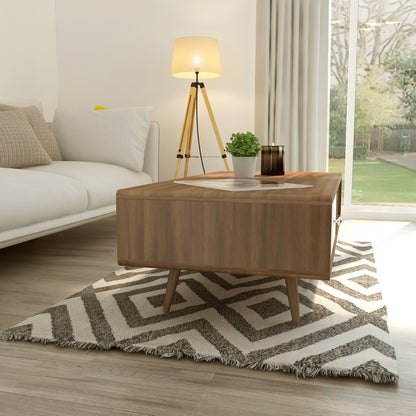 Rectangular Coffee Table ,coffee table for living/waiting area modern look coffee table in brown & white in prelaminate particle board with legs,Coffee Table - IM761