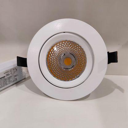 LED Gimball, 24W, 4000K, COB Downlight, adjustable Downlight, White Body, Light - LD56-251-036-40-HY