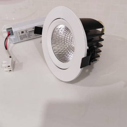 LED Gimball, 24W, 4000K, COB Downlight, adjustable Downlight, White Body, Light - LD56-251-036-40-HY