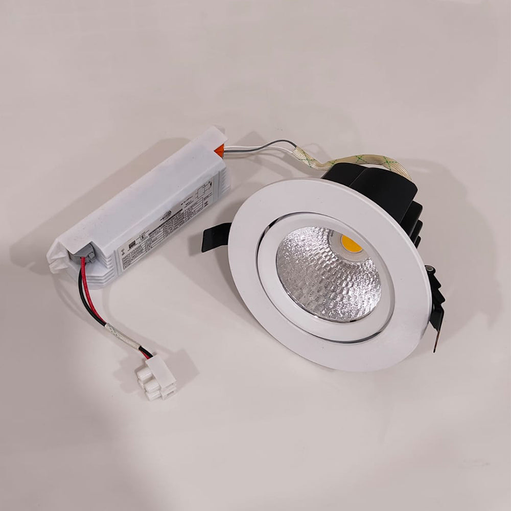 LED Gimball, 24W, 4000K, COB Downlight, adjustable Downlight, White Body, Light - LD56-251-036-40-HY