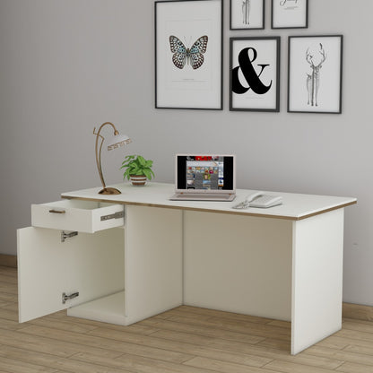Office Table, White Office Table, Table for Office, MD Table, Office Table With drawer, Office Table with Shutter , Office Table - IM - 12068