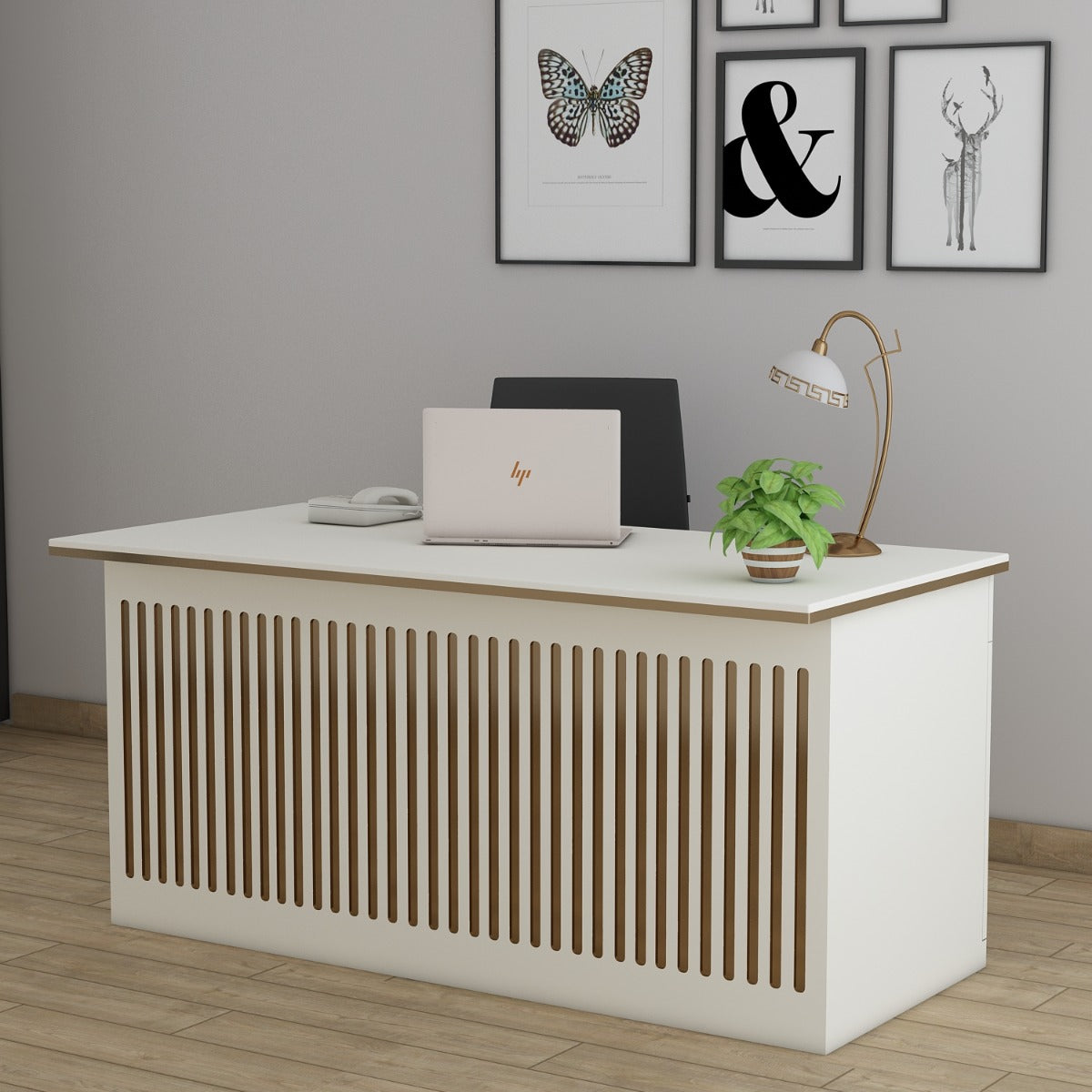 Office Table, White Office Table, Table for Office, MD Table, Office Table With drawer, Office Table with Shutter , Office Table - IM - 12068
